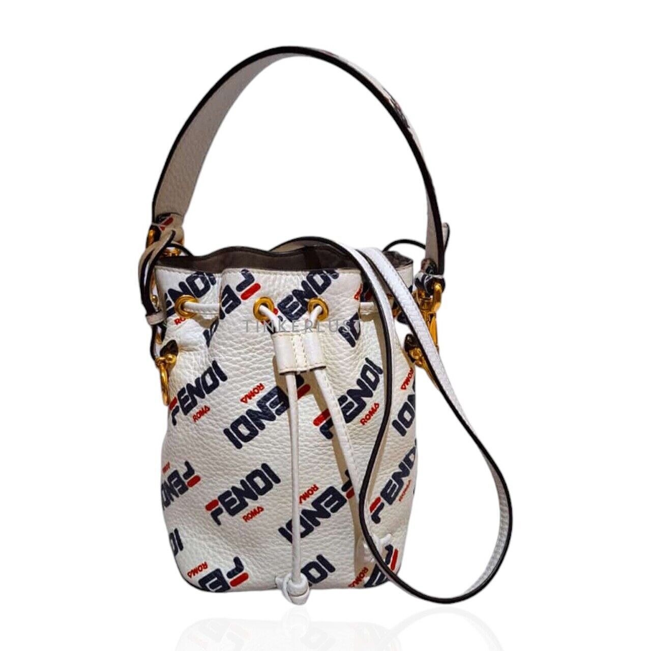 tas satchel Fendi x Fila Mini Mon Tresor Logo Satchel Tinkerlust